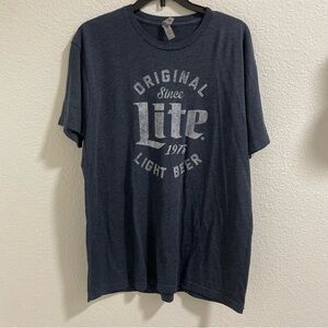Next Level Apparel Dark Blue miller lite beer Graphic Tee